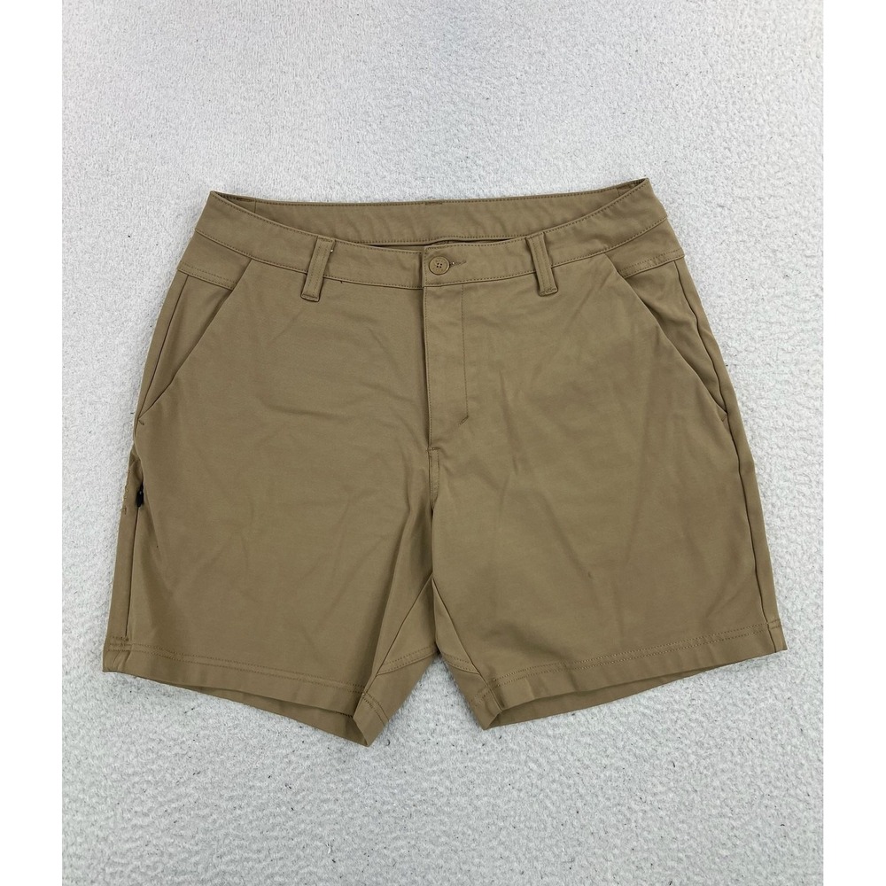 BYLT Shorts Mens 34 Brown Chino 7" Inseam Nylon Rayon Stretch Casual Summer